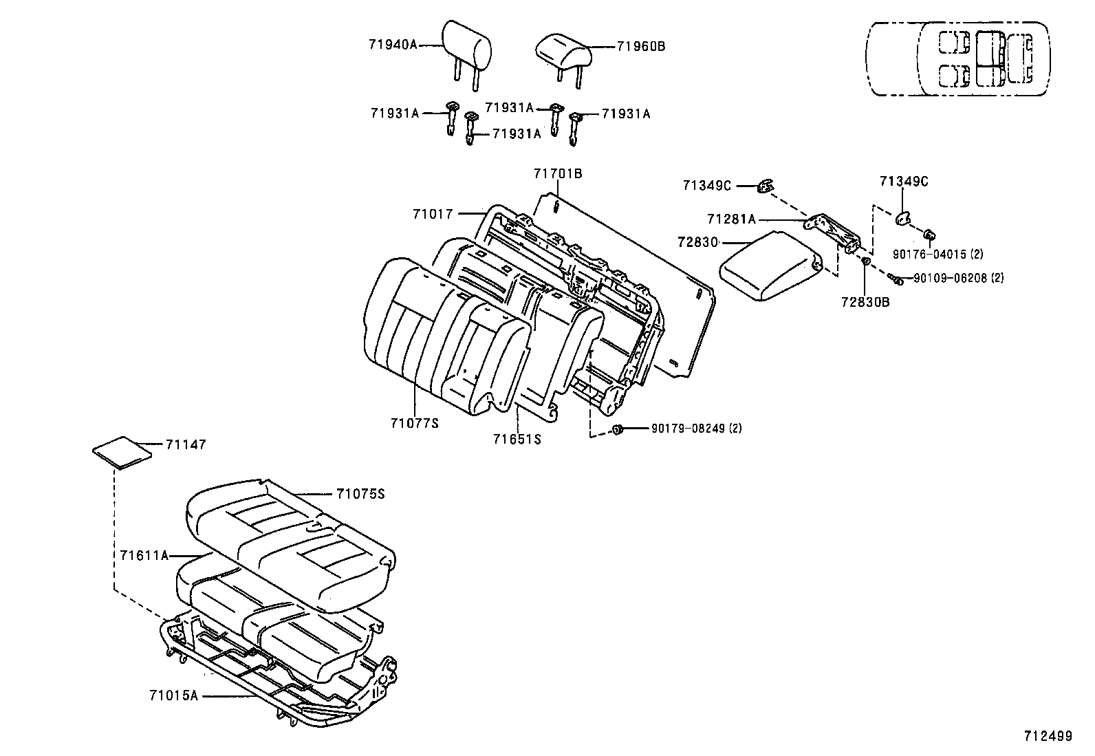 71076-60352-B2 COVER, REAR SEAT CUSHION, LH (FOR SEPARATE TYPE) product image