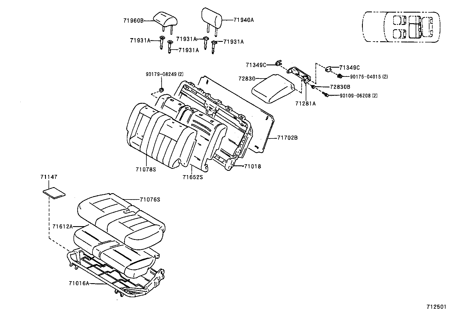 71076-60352-B2 COVER, REAR SEAT CUSHION, LH (FOR SEPARATE TYPE) product image