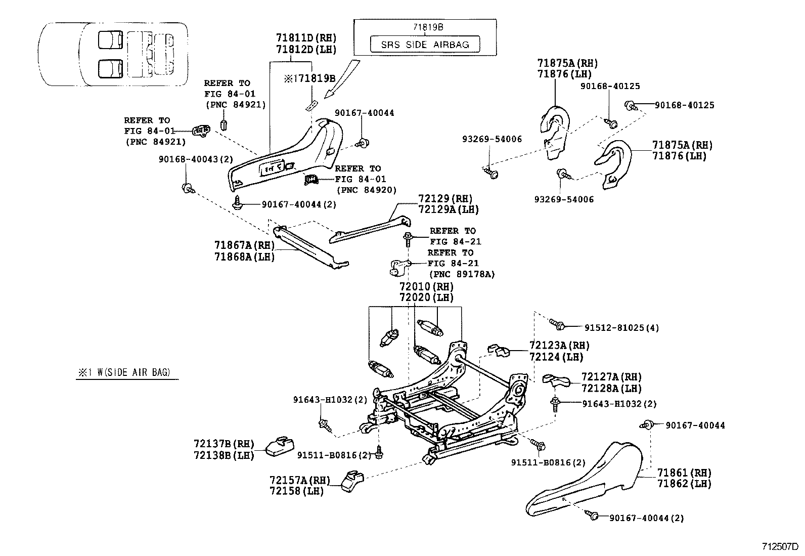 71630-60150 SPRING ASSY, FRONT SEAT BACK, RH(FOR SEPARATE TYPE) product image