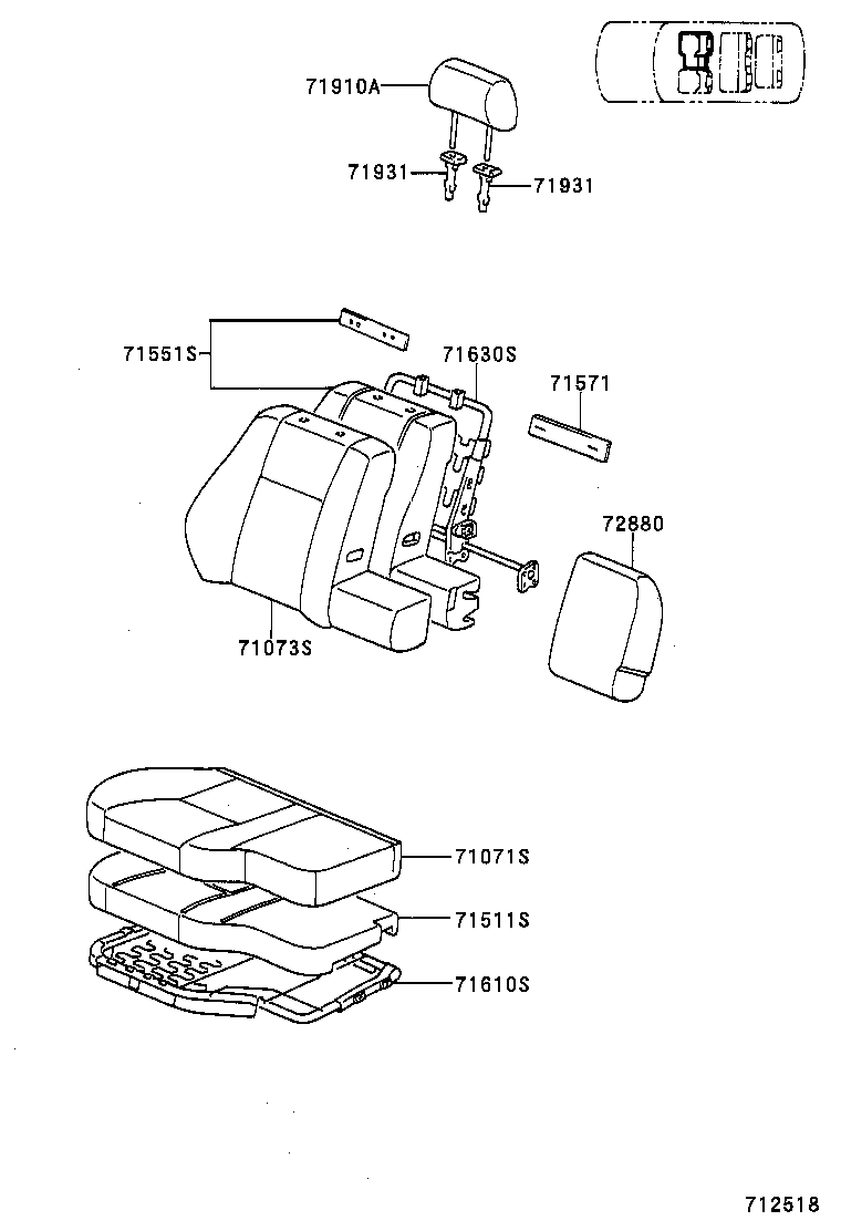 71630-60150 SPRING ASSY, FRONT SEAT BACK, RH(FOR SEPARATE TYPE) product image