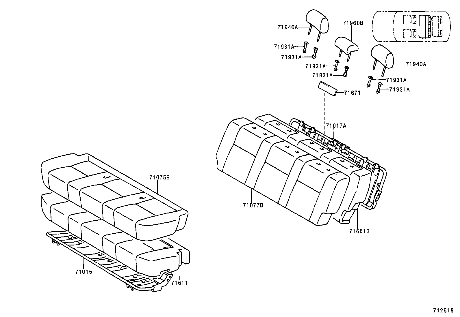 71630-60150 SPRING ASSY, FRONT SEAT BACK, RH(FOR SEPARATE TYPE) product image