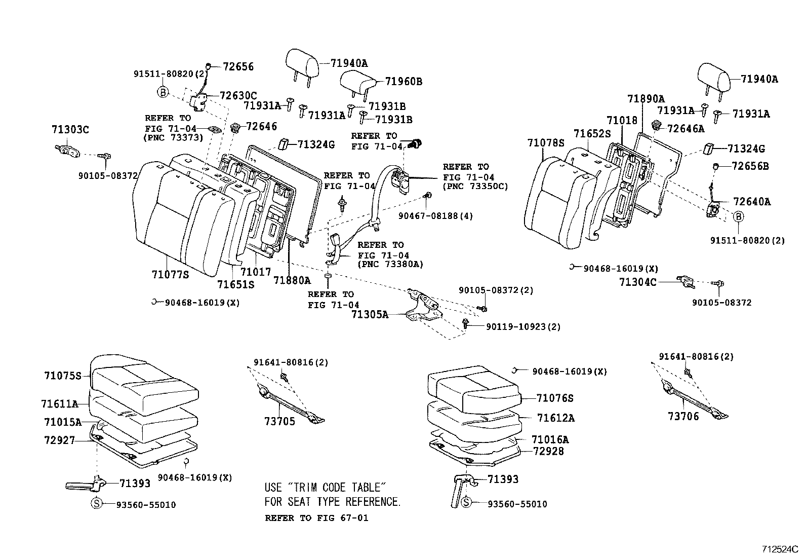 71018-02080 FRAME SUB-ASSY, REAR SEAT BACK, LH product image