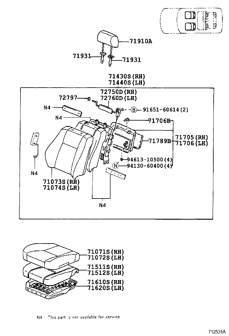 71076-60352-B2 COVER, REAR SEAT CUSHION, LH (FOR SEPARATE TYPE) product image
