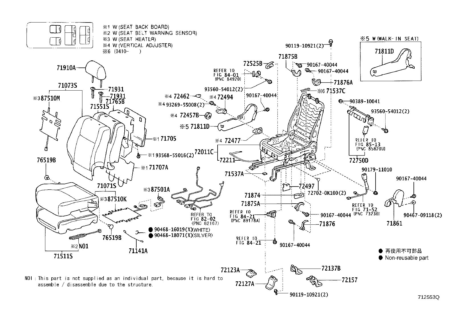 71017-60520 FRAME SUB-ASSY, REAR SEAT BACK, RH product image