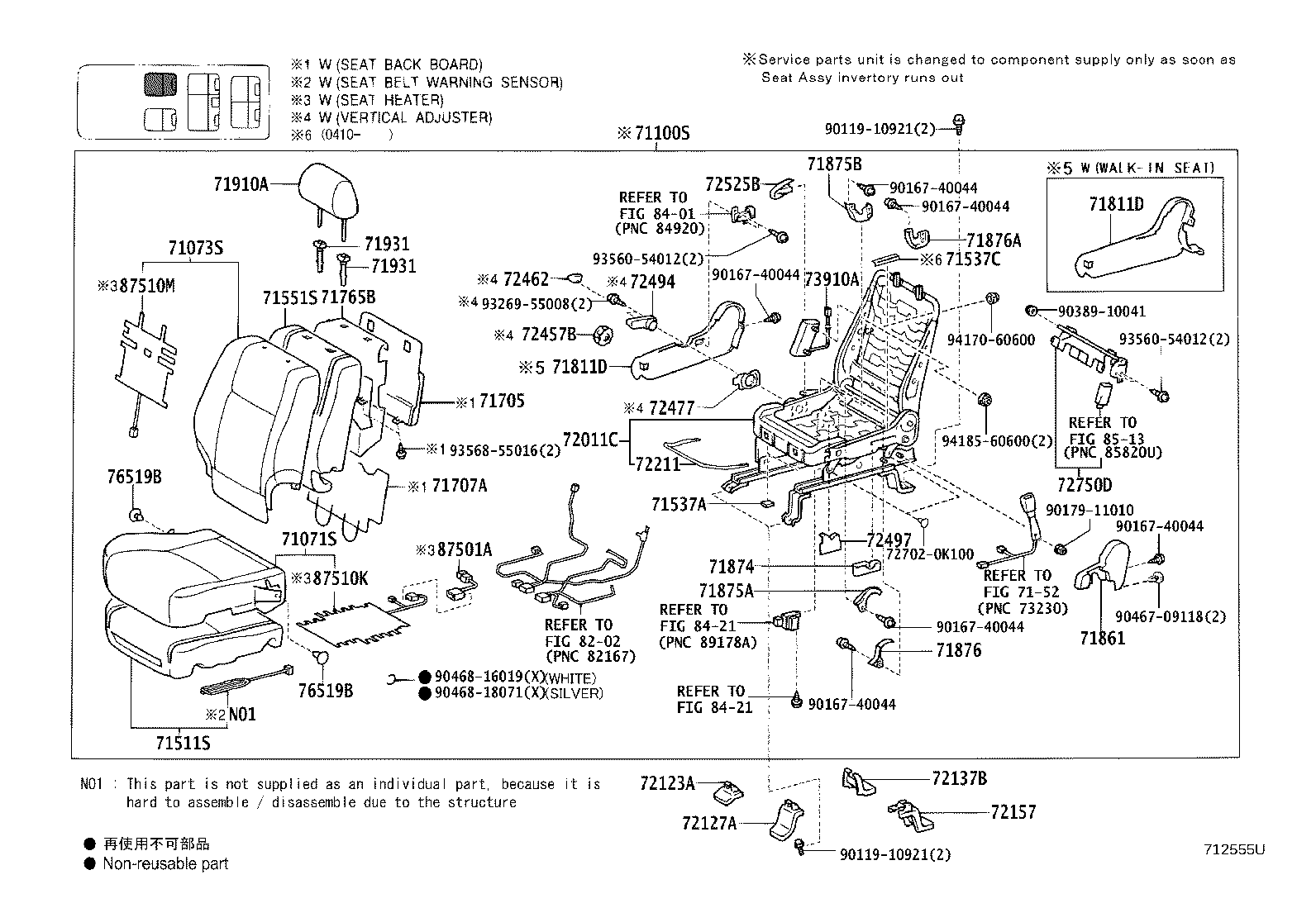 71017-60520 FRAME SUB-ASSY, REAR SEAT BACK, RH product image