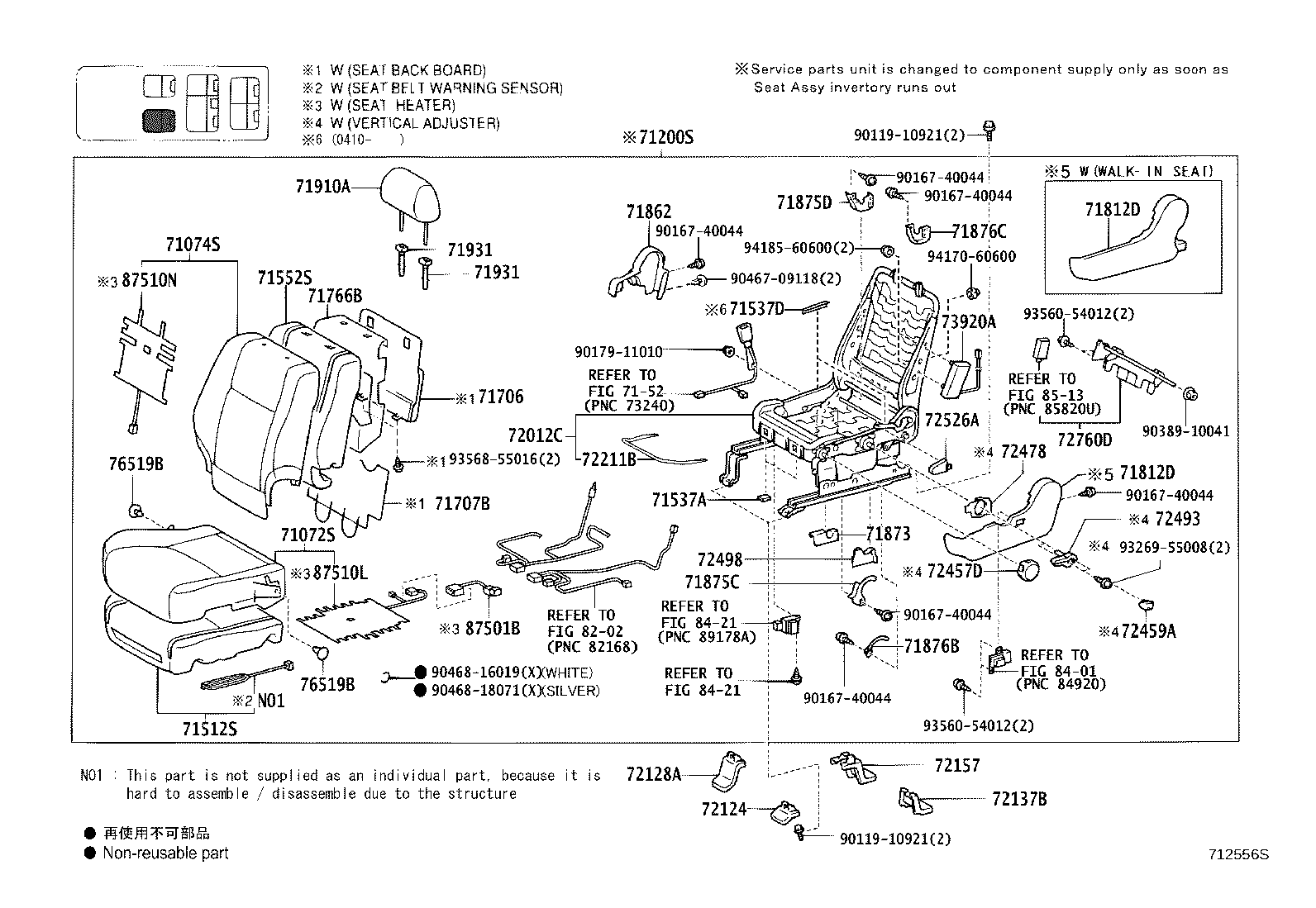 71017-60520 FRAME SUB-ASSY, REAR SEAT BACK, RH product image