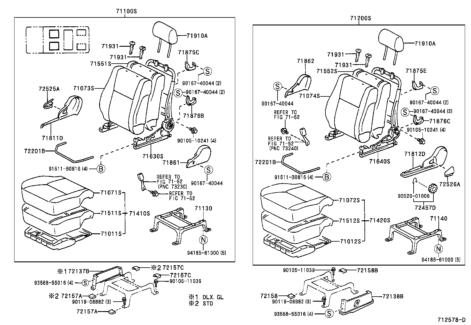 79103-0B080 FRAME SUB-ASSY, NO.1 SEAT BACK, RH product image