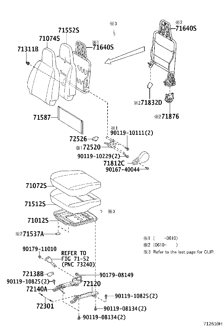 71013-0W040 SPRING ASSY, FRONT SEAT BACK, RH(FOR SEPARATE TYPE) product image