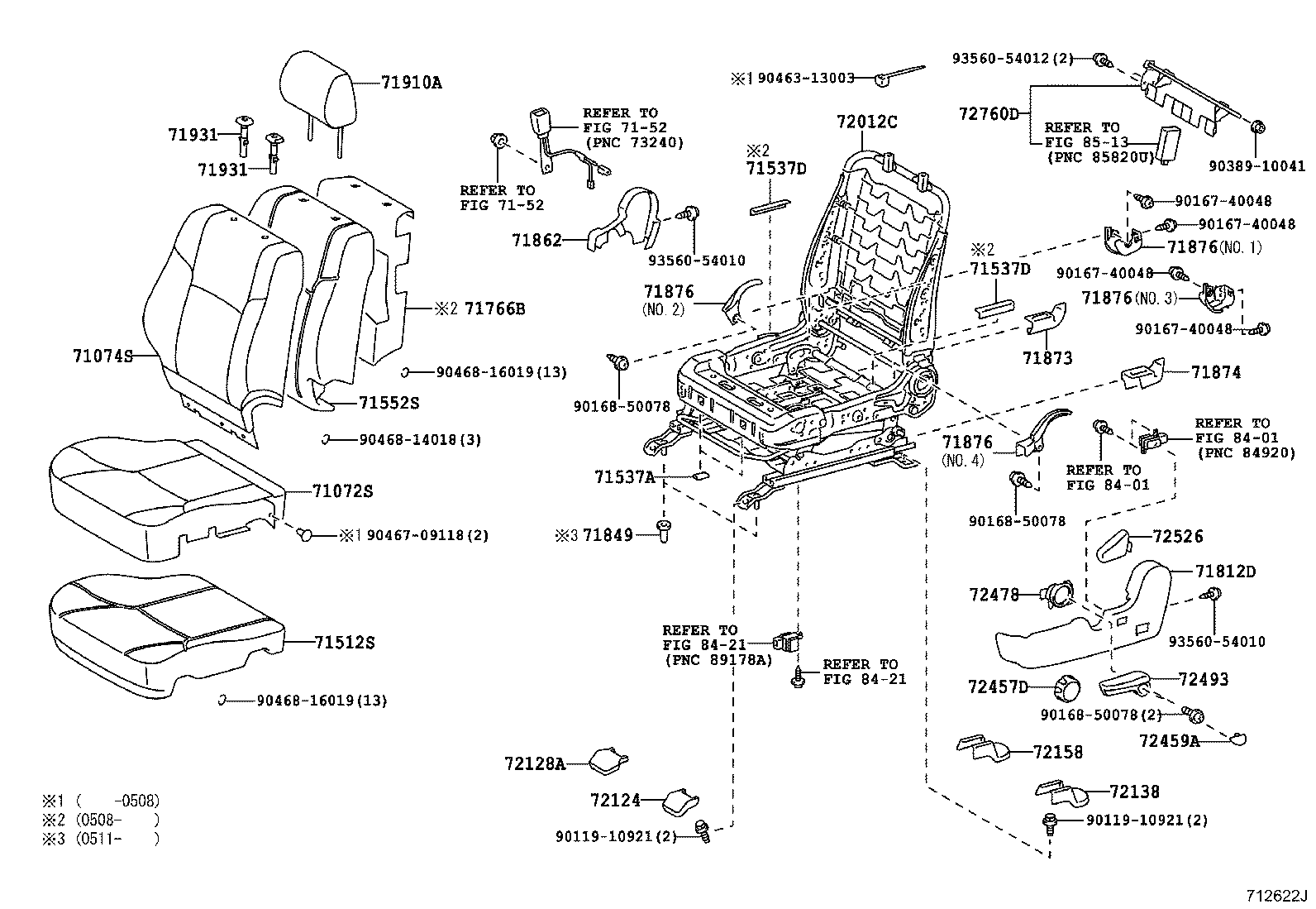 71017-35170 FRAME SUB-ASSY, REAR SEAT BACK, RH product image
