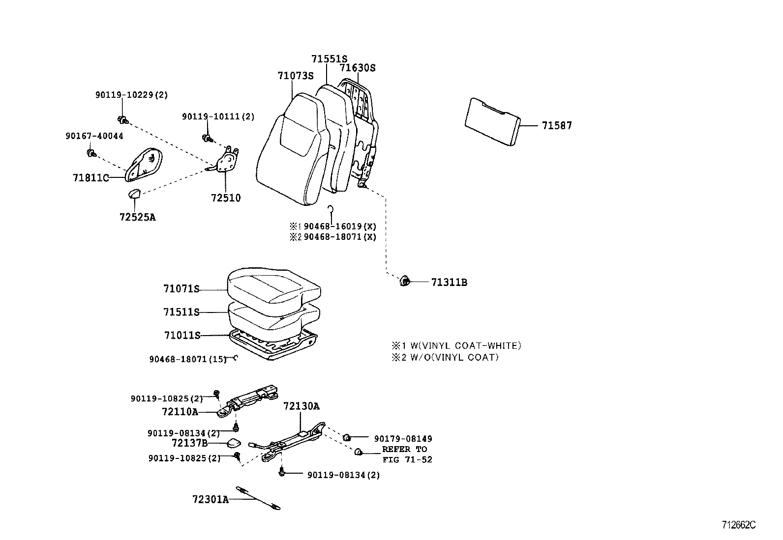 71013-37120 SPRING ASSY, FRONT SEAT BACK, RH(FOR SEPARATE TYPE) product image