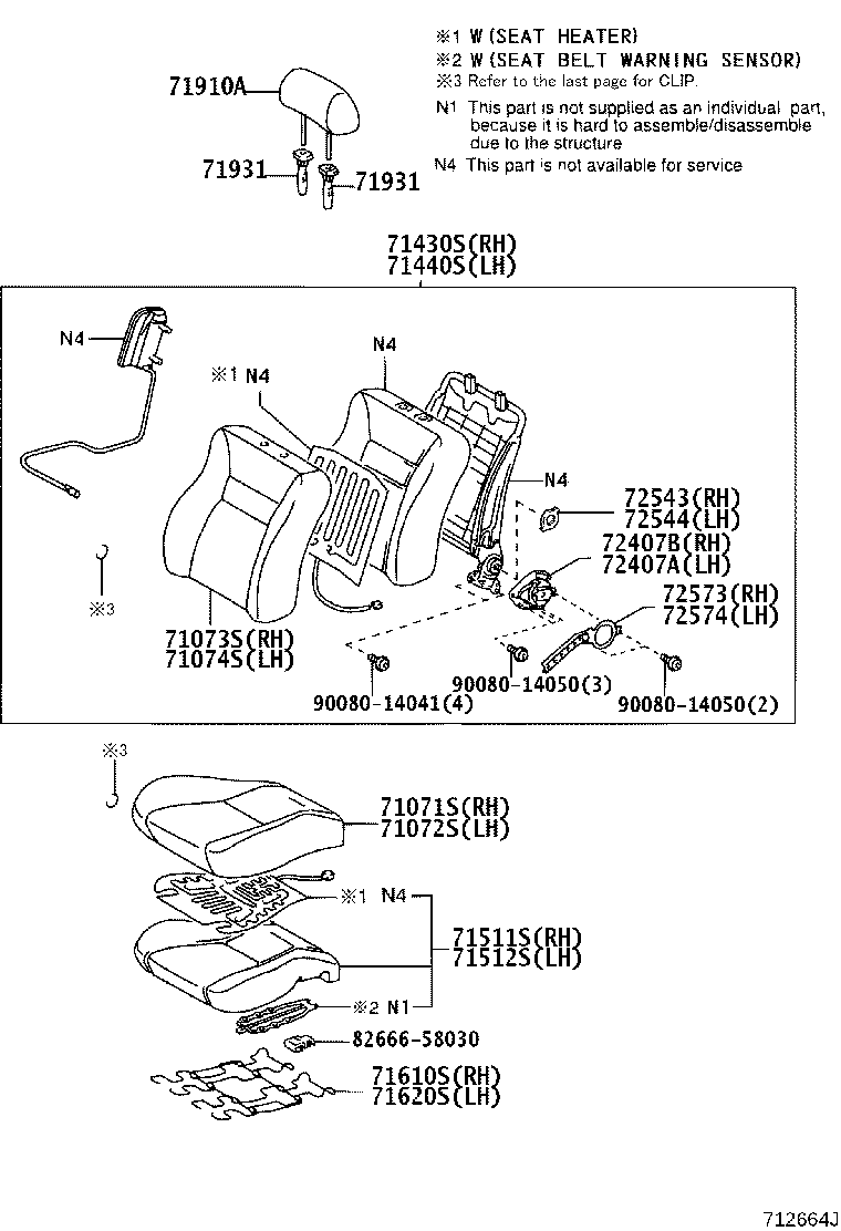 71053-58010 SPRING ASSY, FRONT SEAT BACK, RH(FOR SEPARATE TYPE) product image