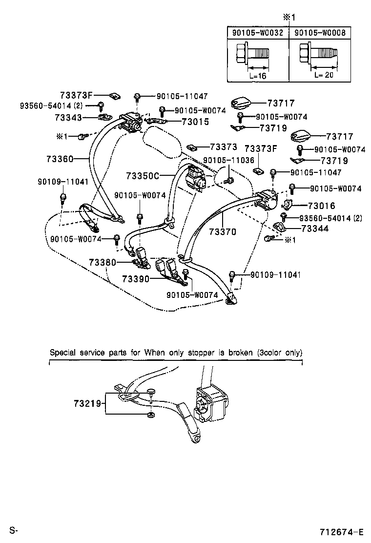 73220-05051 BELT ASSY, FRONT SEAT OUTER, LH product image