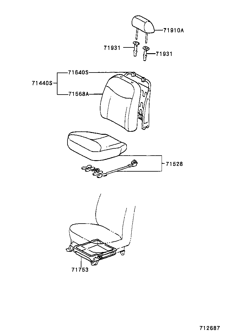 71051-52020 PAD SUB-ASSY, FRONT SEAT CUSHION SENSOR, RH product image