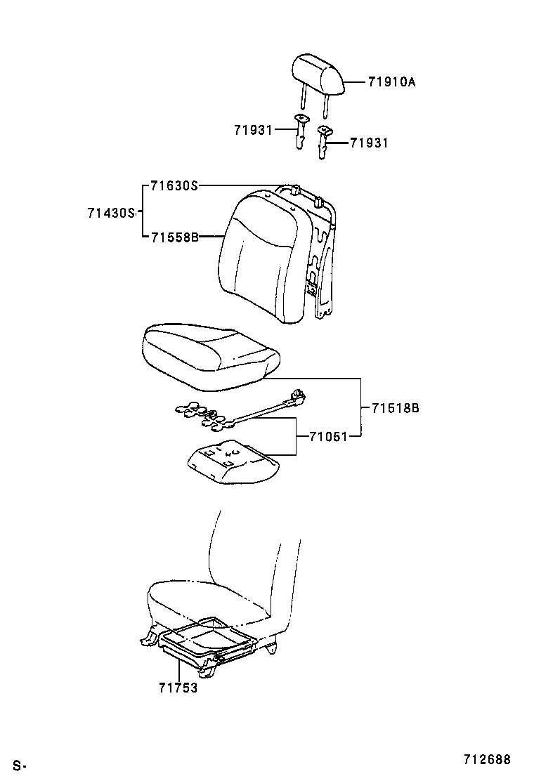 71051-52020 PAD SUB-ASSY, FRONT SEAT CUSHION SENSOR, RH product image
