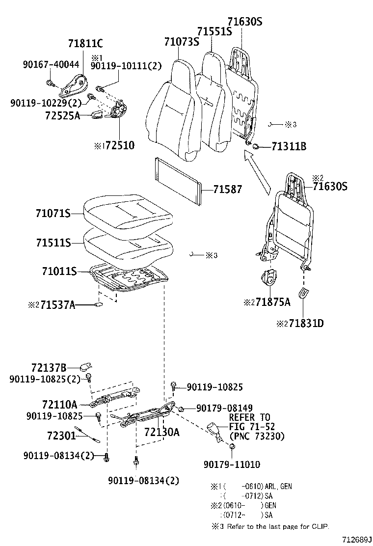 71013-0W040 SPRING ASSY, FRONT SEAT BACK, RH(FOR SEPARATE TYPE) product image