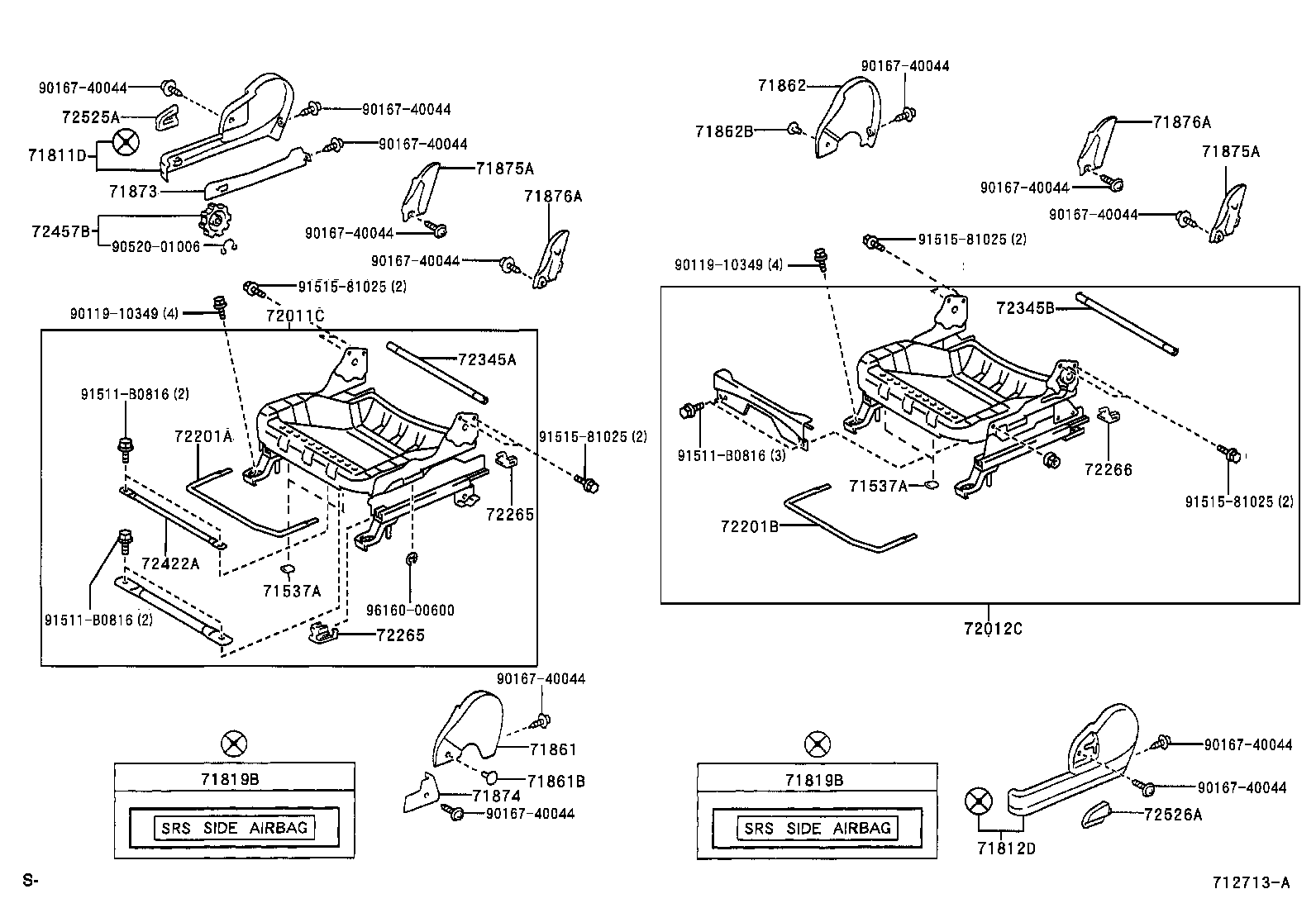 71630-52250 SPRING ASSY, FRONT SEAT BACK, RH(FOR SEPARATE TYPE) product image