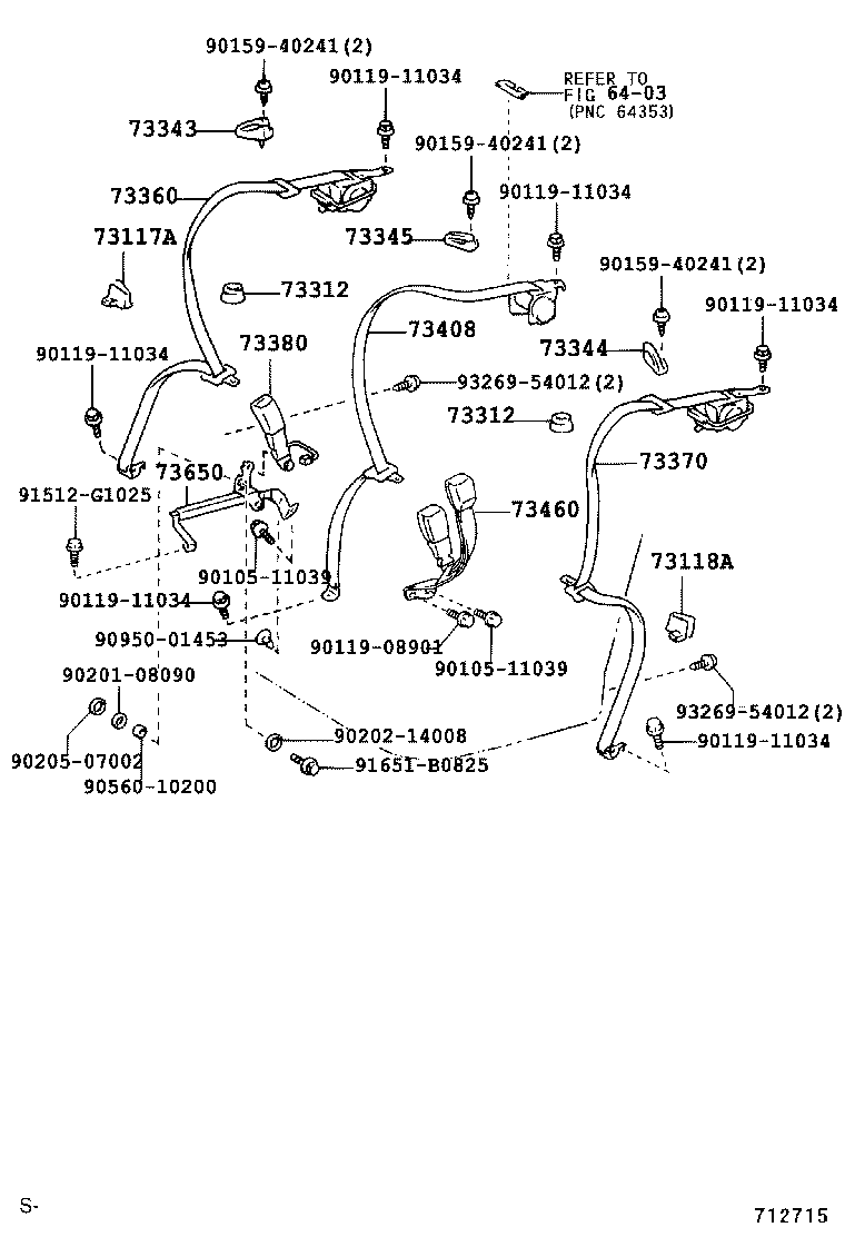 73191-40020 BRACKET SUB-ASSY, BELT OUTER ANCHOR, RH product image