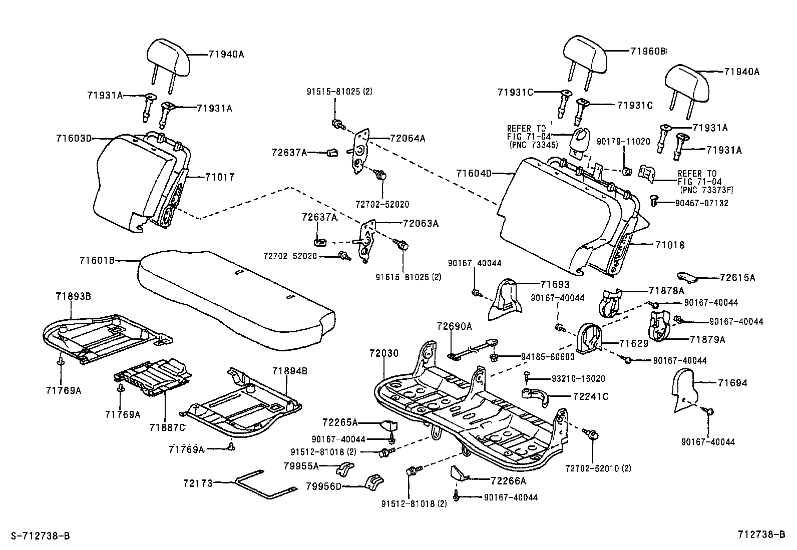 71480-52080-B3 BACK ASSY, REAR SEAT (FOR BENCH TYPE) product image