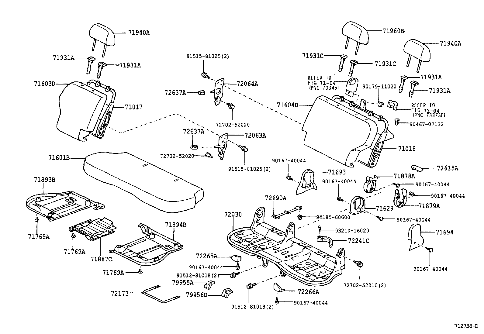 71017-52010 FRAME SUB-ASSY, REAR SEAT BACK, RH product image