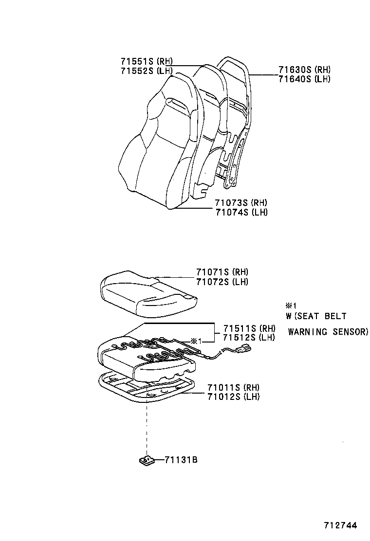 71040-20171-C2 BACK ASSY, FRONT SEAT, RH(FOR SEPARATE TYPE) product image
