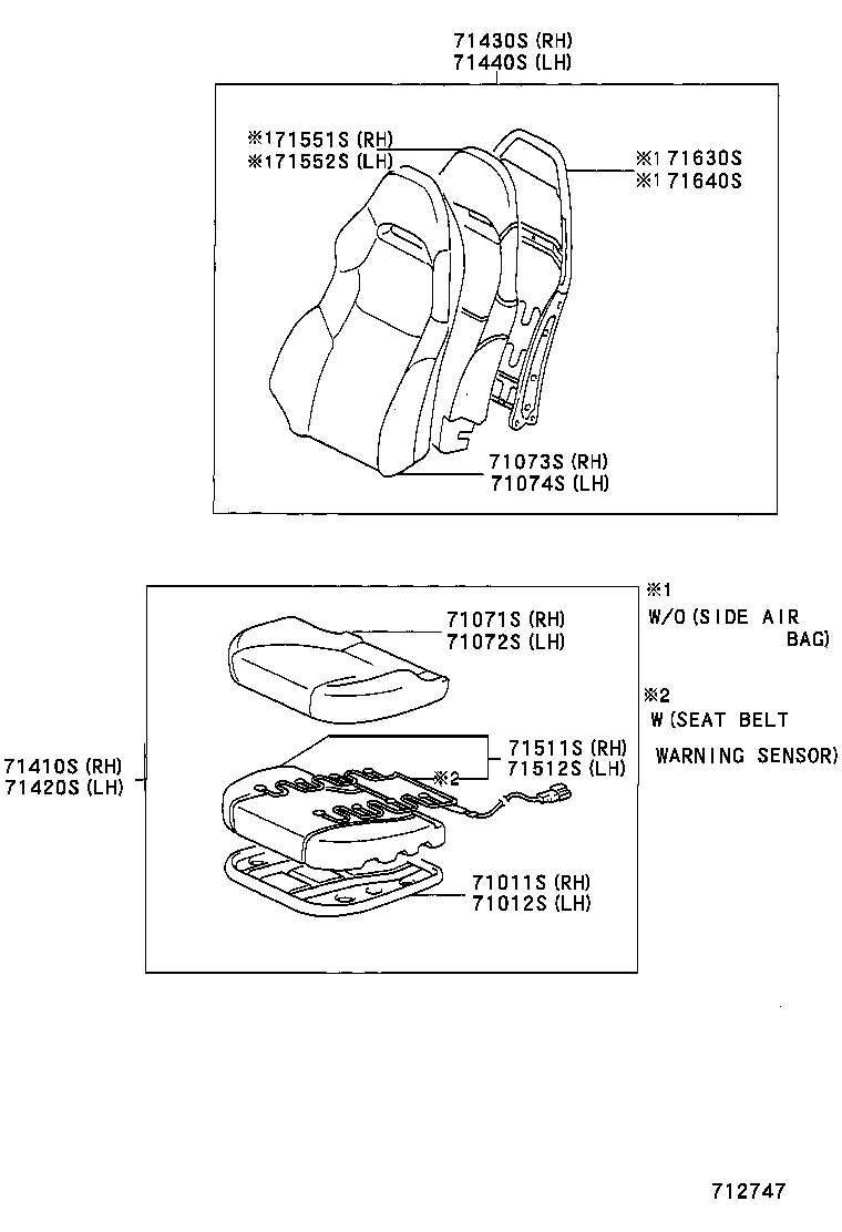 71040-20170 BACK ASSY, FRONT SEAT, RH(FOR SEPARATE TYPE) product image