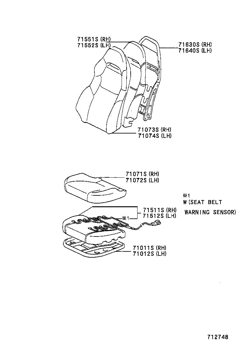 71040-20170 BACK ASSY, FRONT SEAT, RH(FOR SEPARATE TYPE) product image