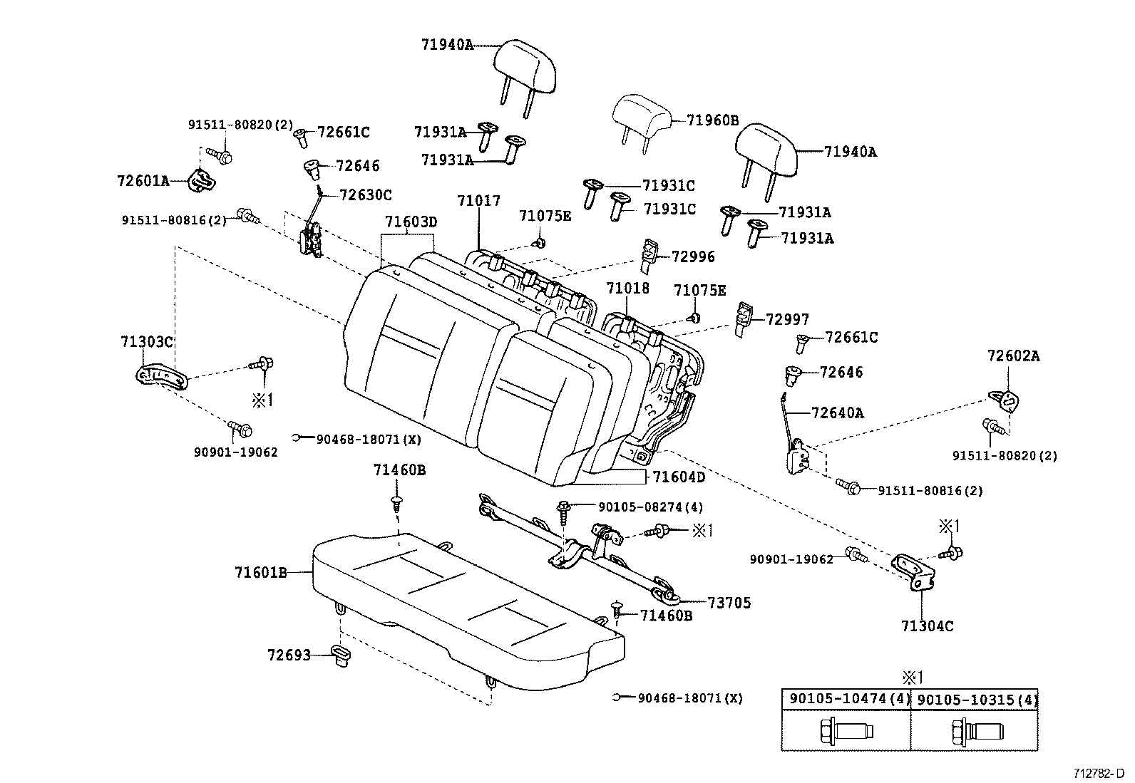 71017-52440 FRAME SUB-ASSY, REAR SEAT BACK, RH product image