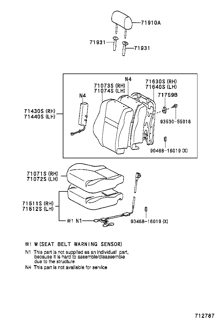 71120-52630 FRAME ASSY, FRONT SEAT W/ADJUSTER, LH product image