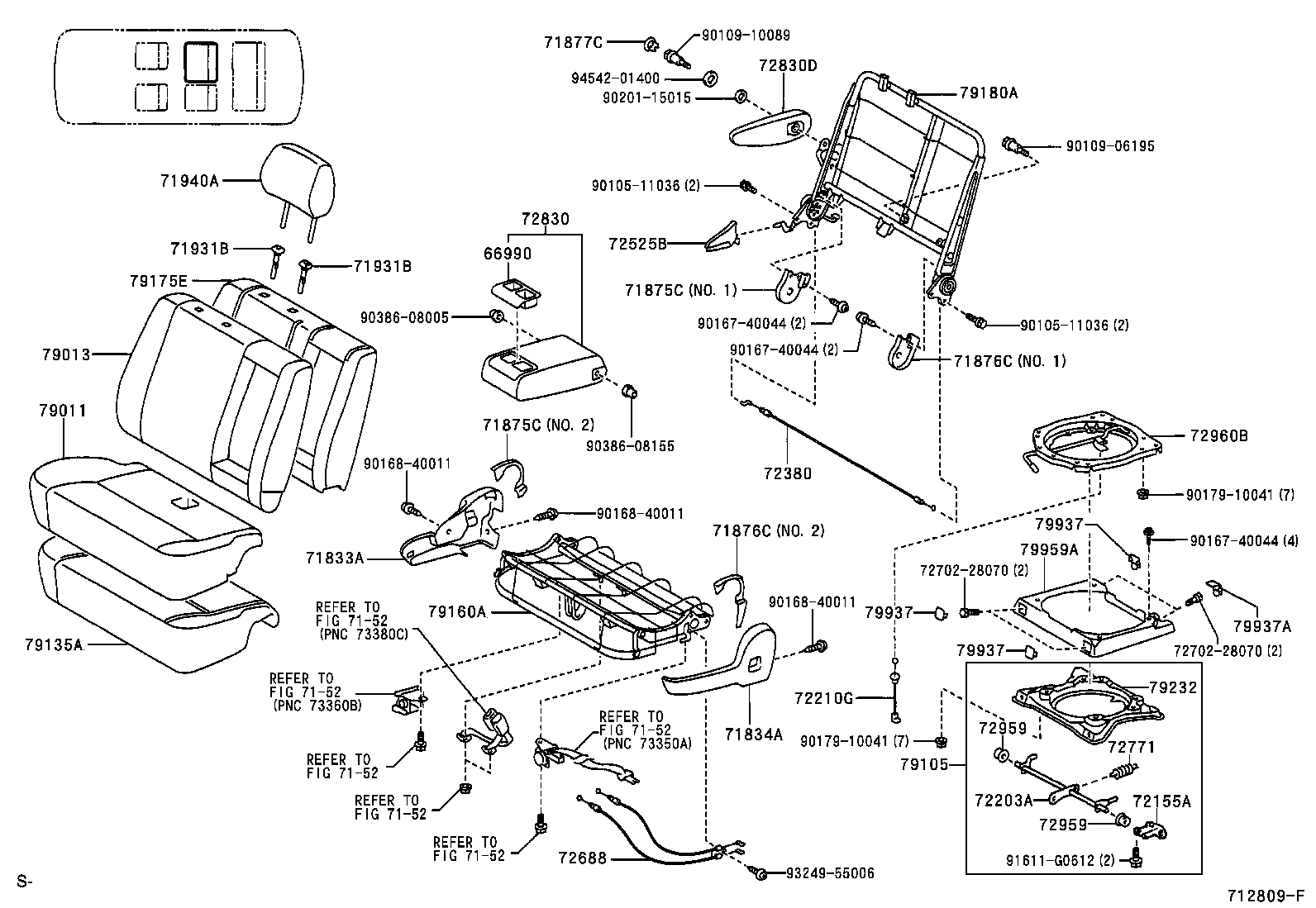 71461-28090 SPRING, REAR SEAT CUSHION product image
