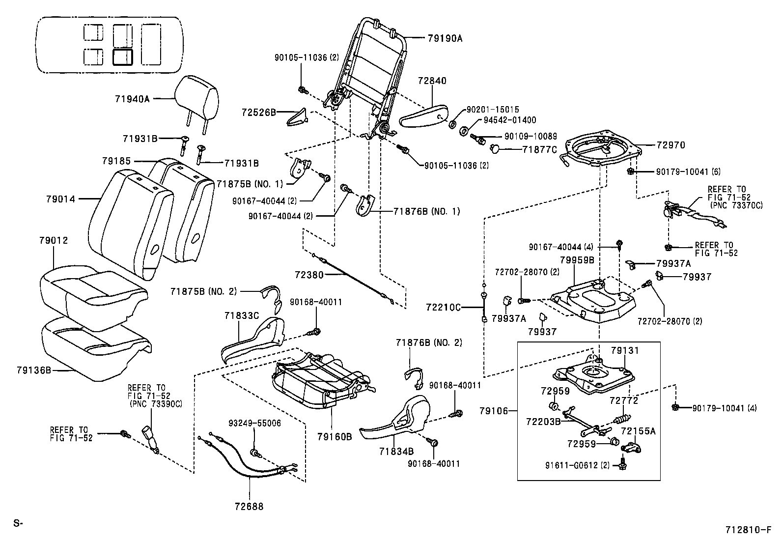 71461-28090 SPRING, REAR SEAT CUSHION product image