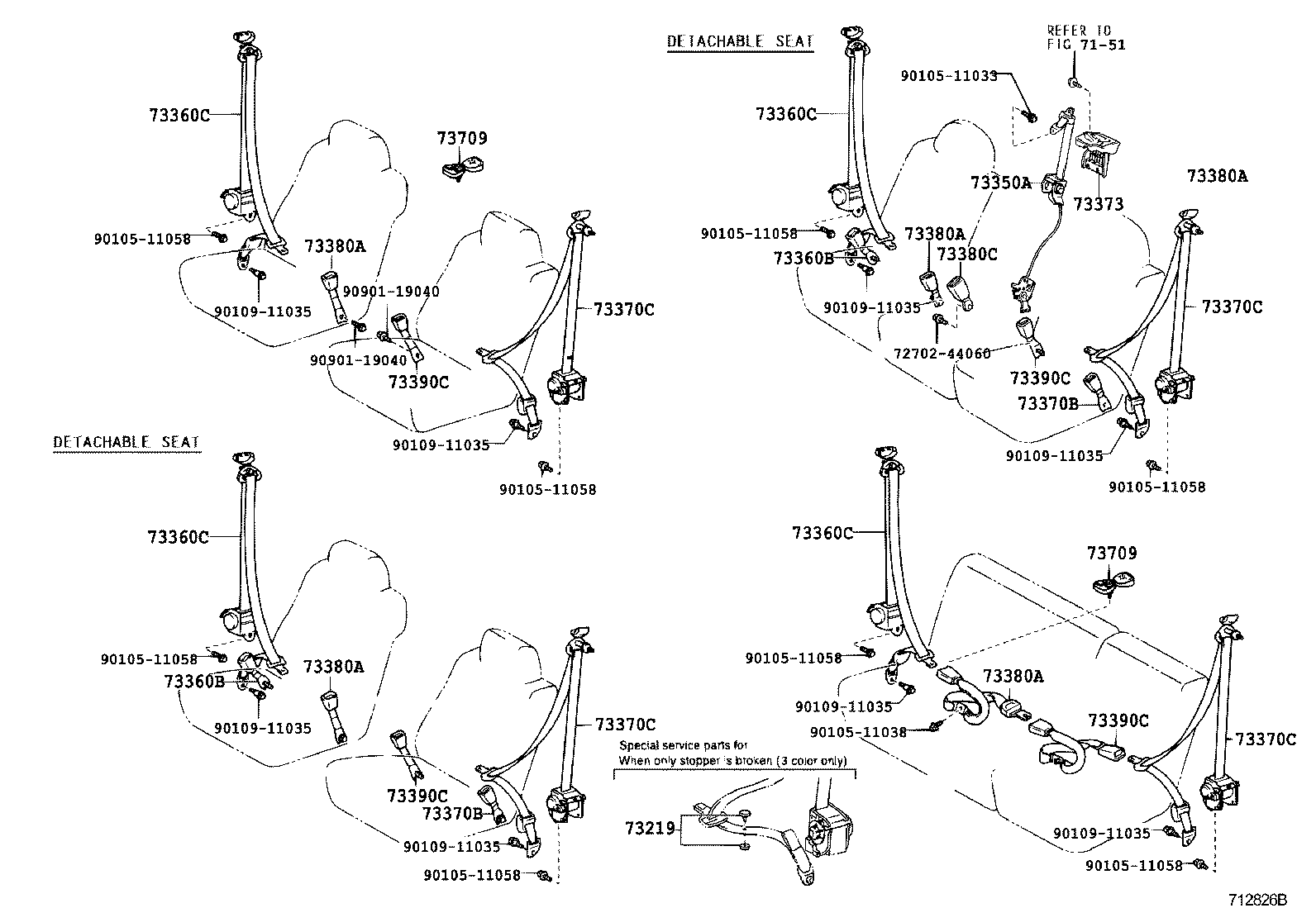 73200-28030-B0 ADJUSTER ASSY, FRONT SHOULDER BELT ANCHOR product image