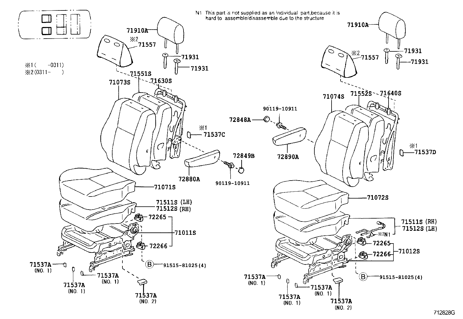 71461-28090 SPRING, REAR SEAT CUSHION product image