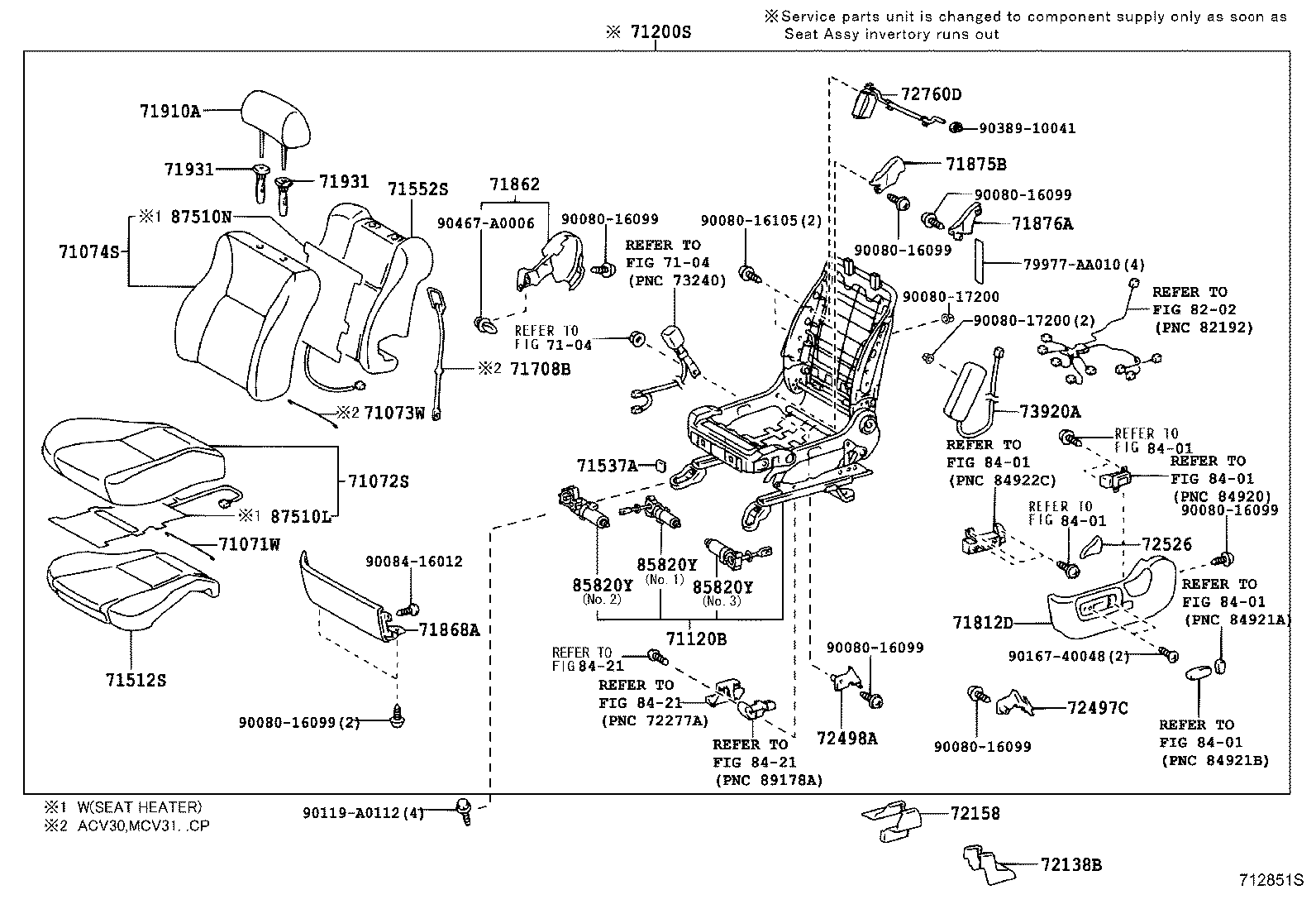 Toyota 71073-06360-B0 COVER, FRONT SEAT BACK, RH(FOR SEPARATE TYPE)