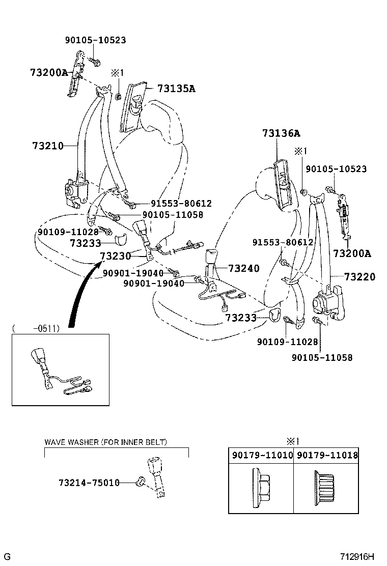 Toyota 73015-47010 BRACKET SUB-ASSY, BELT OUTER ANCHOR, RH