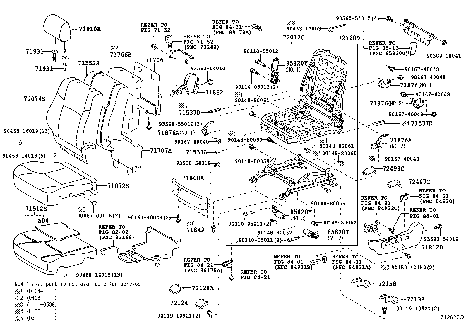 71017-35170 FRAME SUB-ASSY, REAR SEAT BACK, RH product image