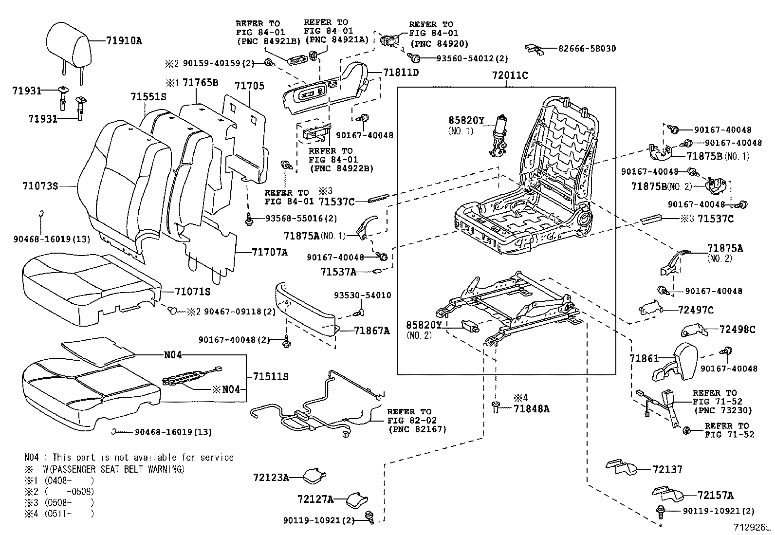 71017-35170 FRAME SUB-ASSY, REAR SEAT BACK, RH product image