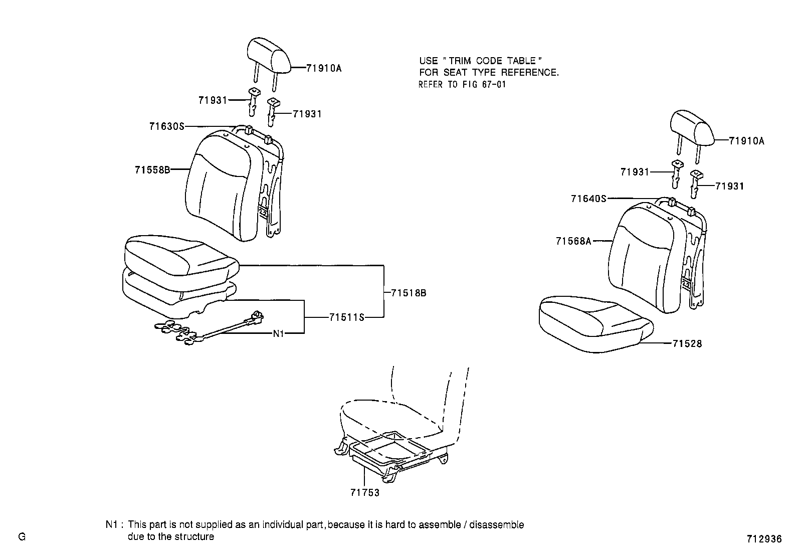 71630-52280 SPRING ASSY, FRONT SEAT BACK, RH(FOR SEPARATE TYPE) product image
