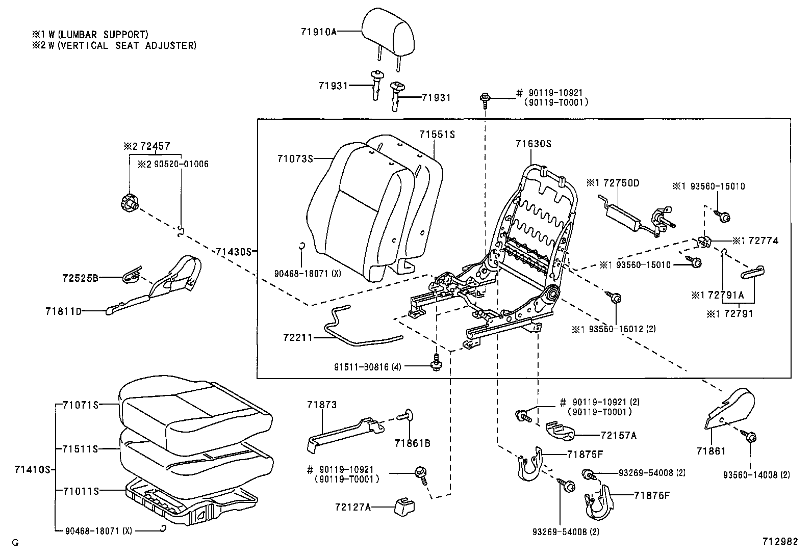 71630-02150 SPRING ASSY, FRONT SEAT BACK, RH(FOR SEPARATE TYPE) product image