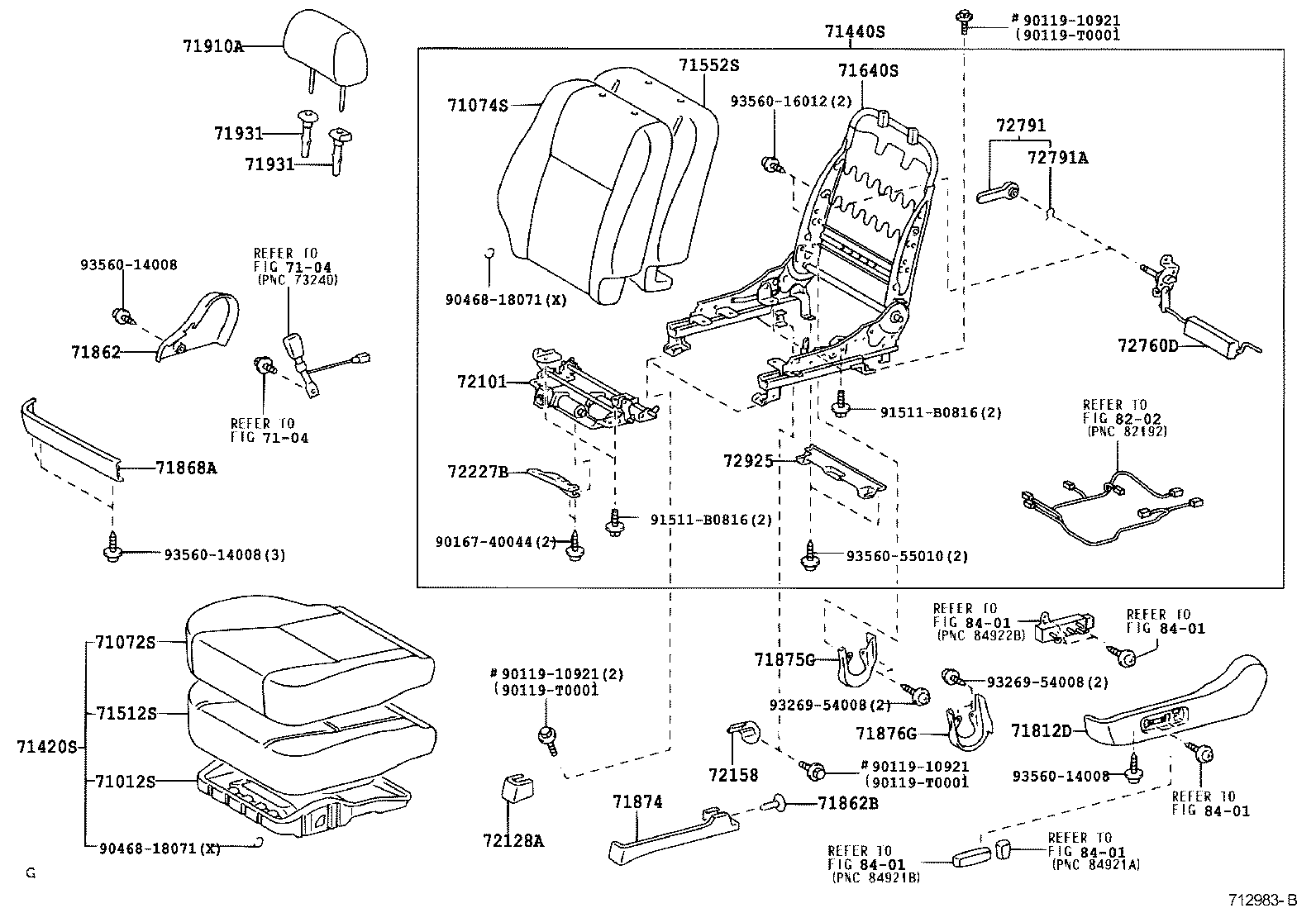 71630-02150 SPRING ASSY, FRONT SEAT BACK, RH(FOR SEPARATE TYPE) product image