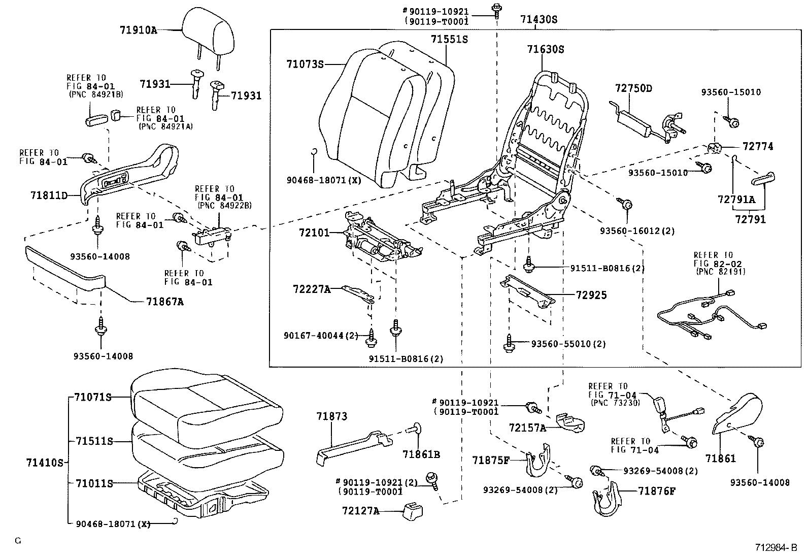 71630-02150 SPRING ASSY, FRONT SEAT BACK, RH(FOR SEPARATE TYPE) product image