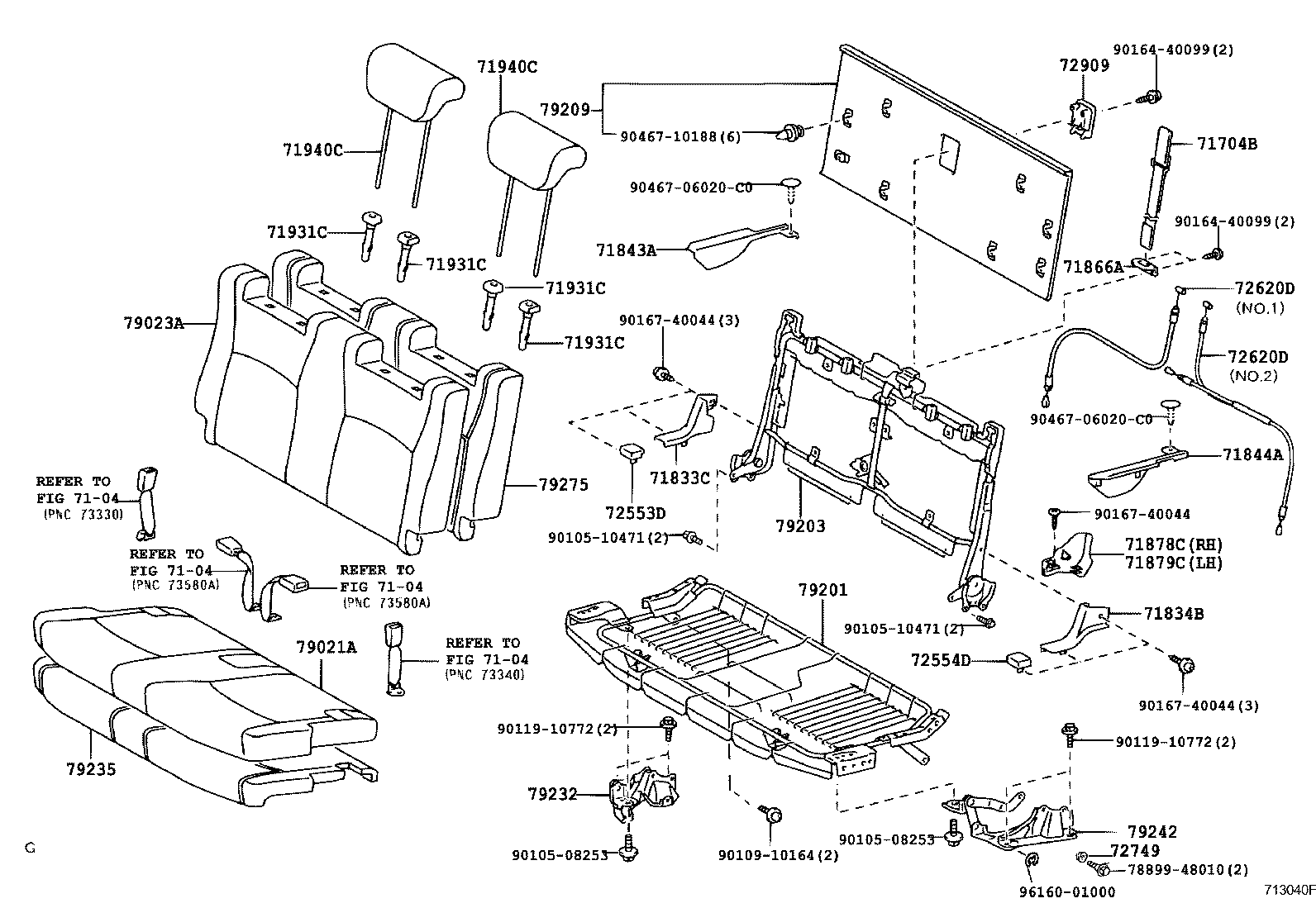 71018-48080 FRAME SUB-ASSY, REAR SEAT BACK, LH product image