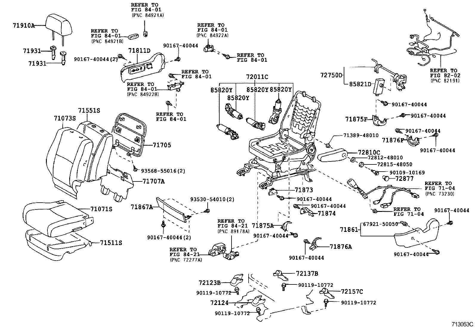 71552-48110 PAD, FRONT SEAT BACK, LH(FOR SEPARATE TYPE) product image
