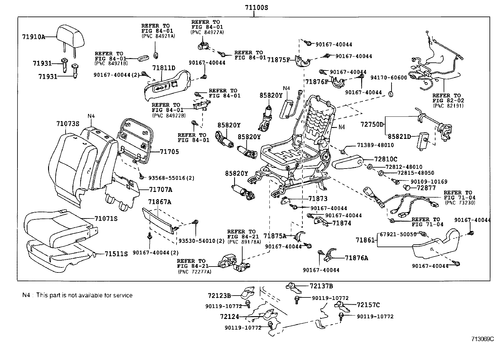 71552-48110 PAD, FRONT SEAT BACK, LH(FOR SEPARATE TYPE) product image