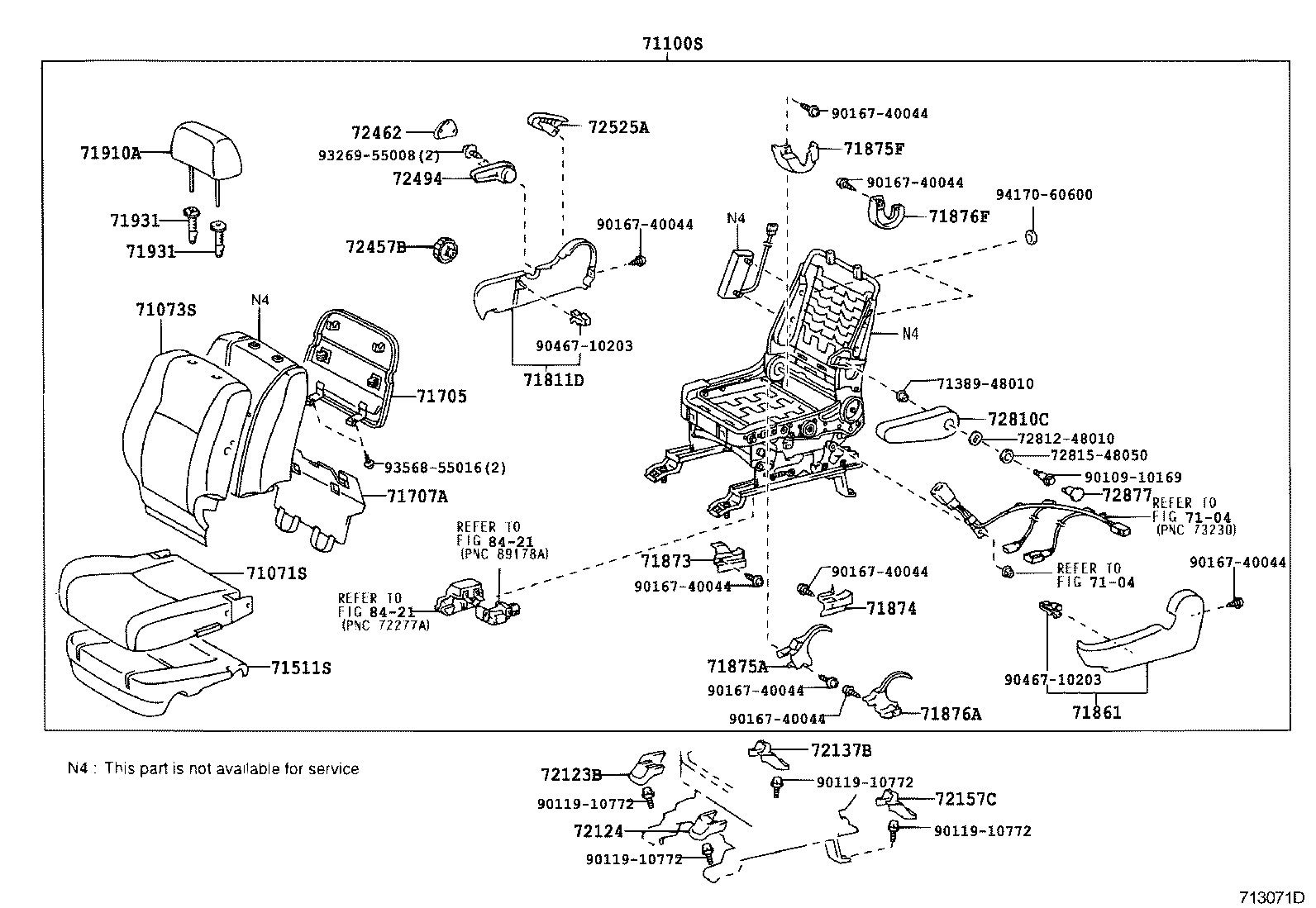 71552-48110 PAD, FRONT SEAT BACK, LH(FOR SEPARATE TYPE) product image