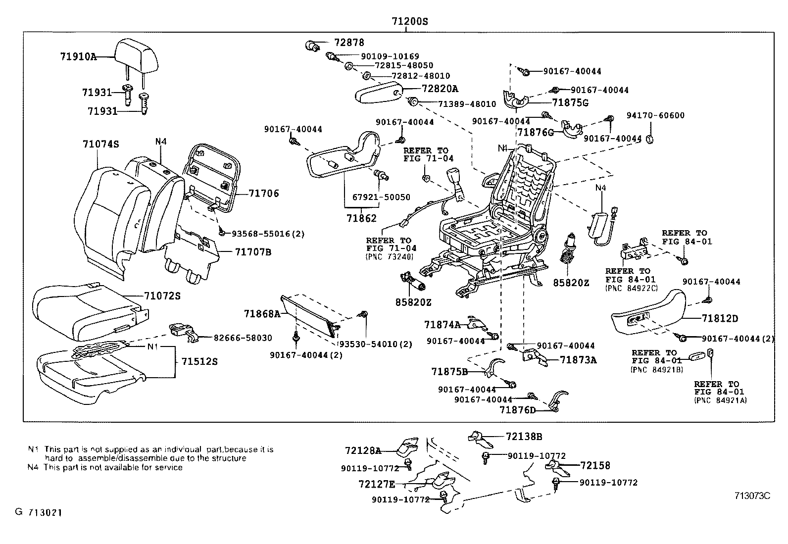 71552-48110 PAD, FRONT SEAT BACK, LH(FOR SEPARATE TYPE) product image