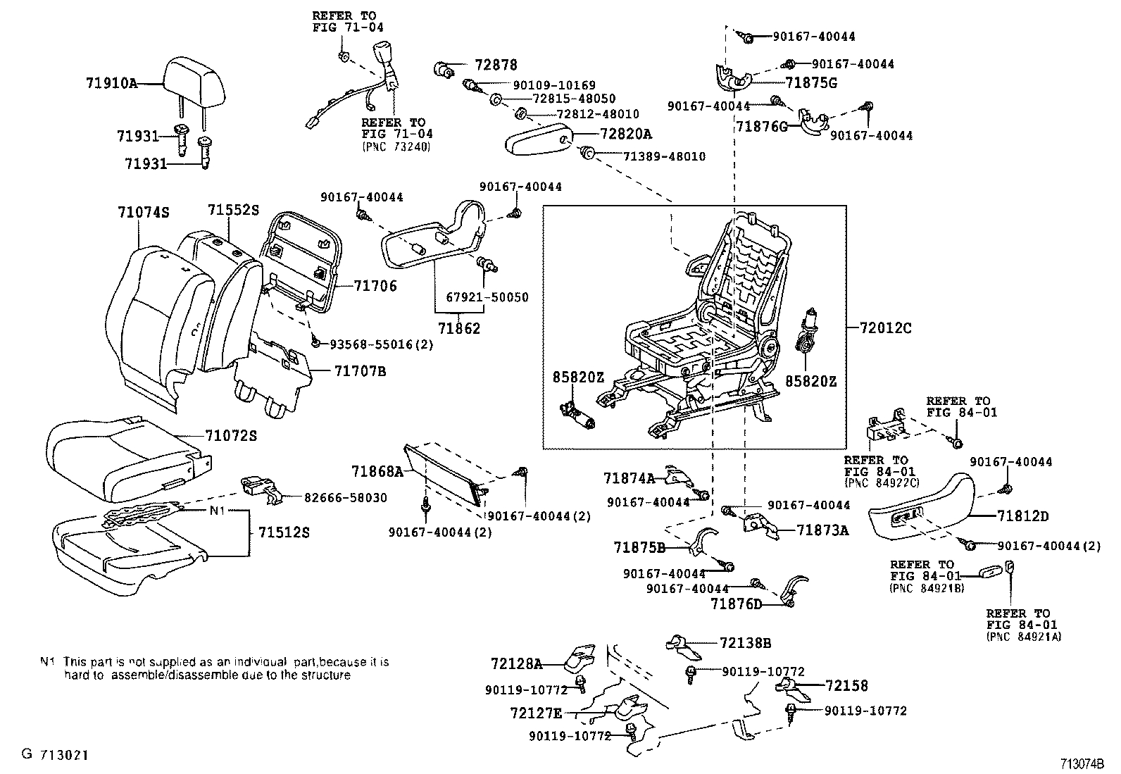 71552-48110 PAD, FRONT SEAT BACK, LH(FOR SEPARATE TYPE) product image