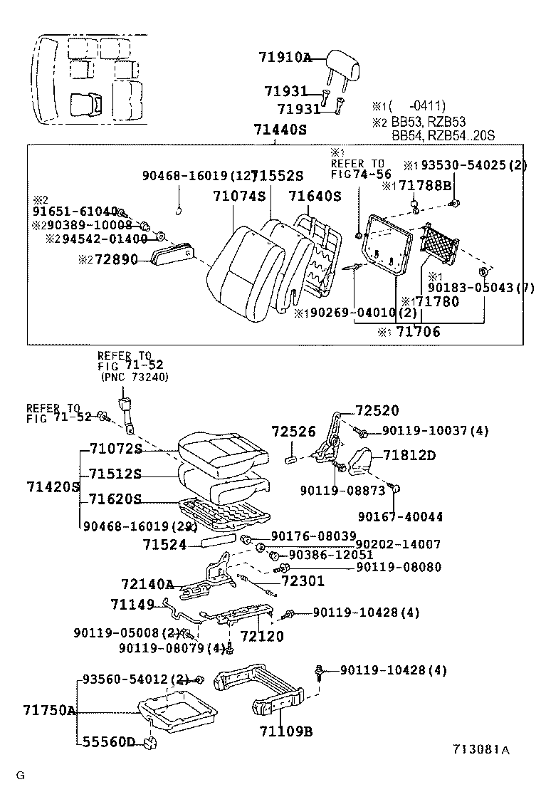 79103-0S030 FRAME SUB-ASSY, NO.1 SEAT BACK, RH product image