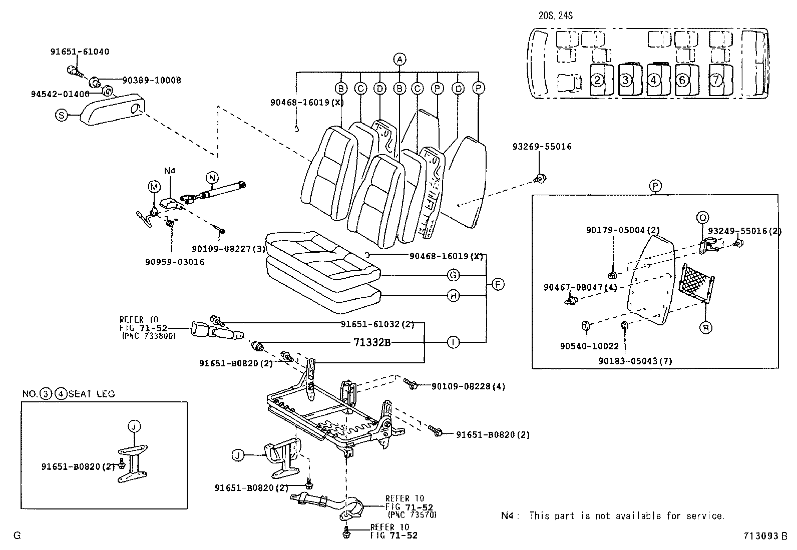 79103-0S030 FRAME SUB-ASSY, NO.1 SEAT BACK, RH product image