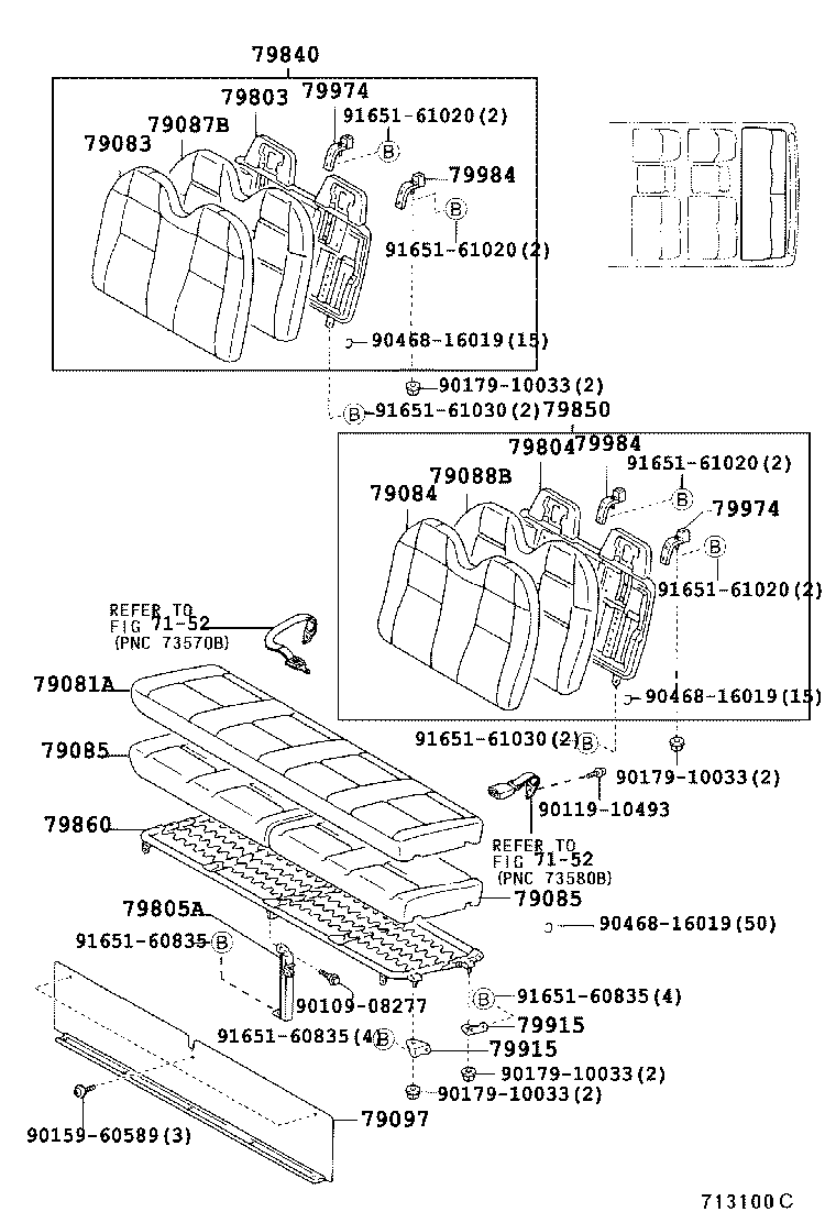 79103-0S030 FRAME SUB-ASSY, NO.1 SEAT BACK, RH product image