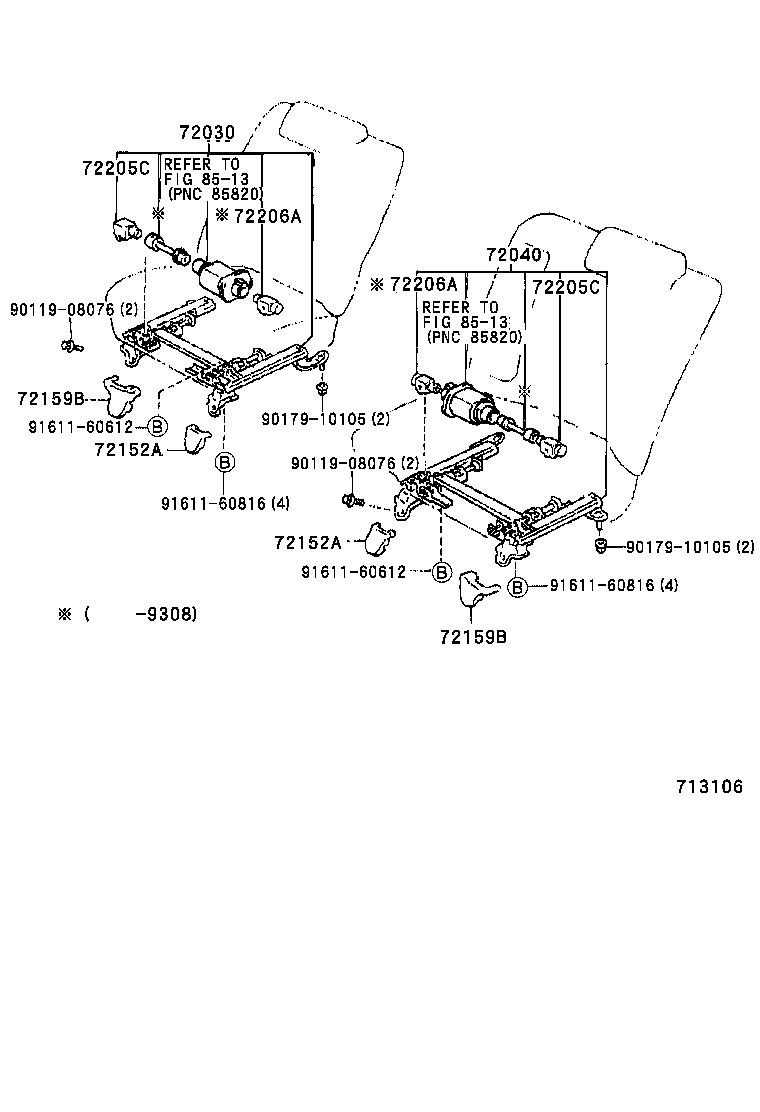 71017-31050 FRAME SUB-ASSY, REAR SEAT BACK, RH product image